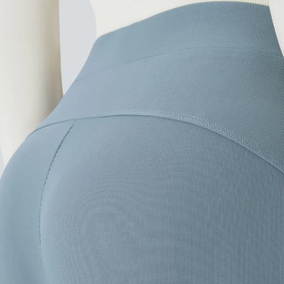 Halara Flex Micro Waffle Pants PXL Light Blue Wide-Leg High Rise Pockets NEW - Picture 10 of 14